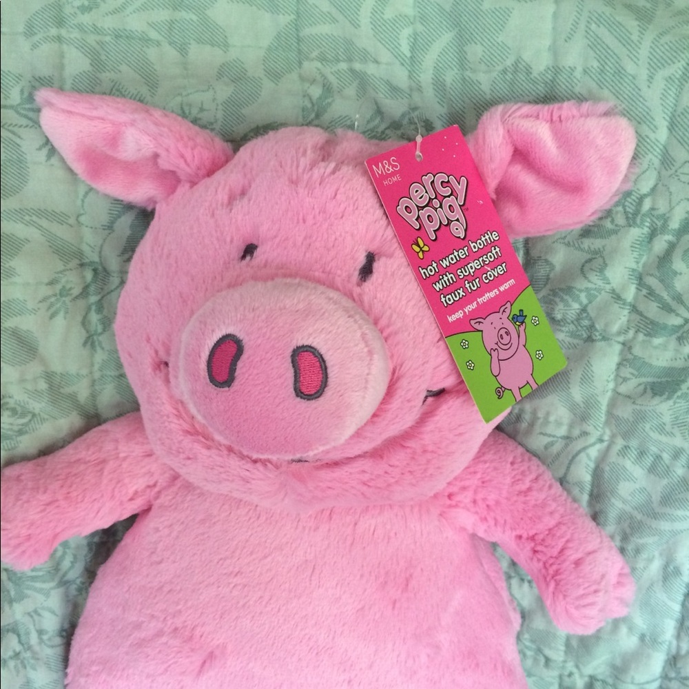 NWT M&S UK 'Percy Pig' Hot Water Bottle/Cover